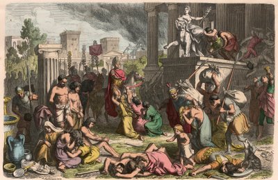 Antica Roma: Il saccheggio di una città catturata da Heinrich Leutemann