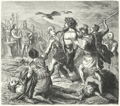 Cattura di Tetobod, re dei Teutoni, da parte dei Romani dopo la battaglia di Aquae Sextiae da Heinrich Leutemann