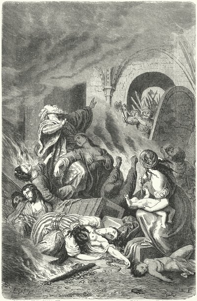 Massacro degli ebrei di York da Heinrich Leutemann