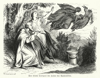 Edipo e Antigone nel boschetto delle Eumenidi da Heinrich Leutemann