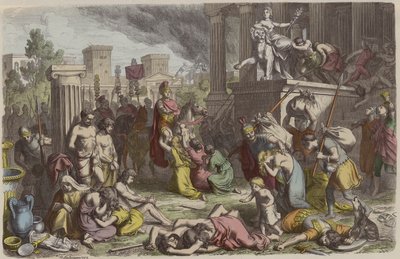 Soldati romani che saccheggiano una città conquistata da Heinrich Leutemann