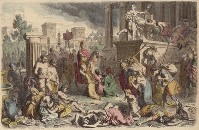 Soldati romani che saccheggiano una città conquistata da Heinrich Leutemann