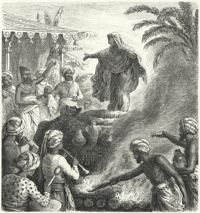 Suttee, usanza funebre indù da Heinrich Leutemann