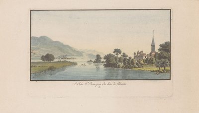 Veduta di St. Petersinsel sul Lago di Bienne da Heinrich Rieter