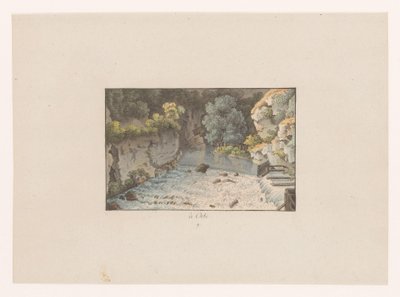 Vista di una cascata a Orbe da Heinrich Rieter