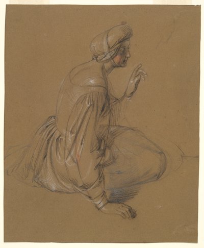 Studio di una donna seduta: Santa Elisabetta da Heinrich Schwemminger