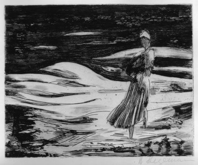 Ragazza sulla spiaggia al tramonto (Sylt) da Heinrich Stegemann