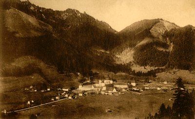 Abbazia di Ettal da sud, Baviera, Germania, c1922 da Heinrich Sting
