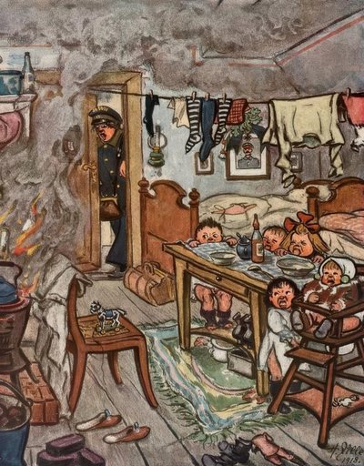 Oh cielo, bambini! Non si può lasciarvi soli! da Heinrich Zille