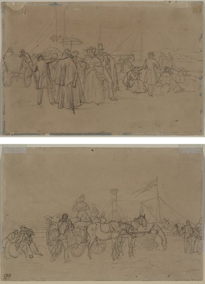 Passeggeri per il Battello del Reno (recto) Passeggeri per il Battello del Reno (verso) da Heinrich von Mayr