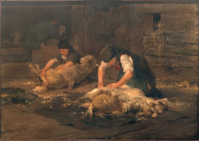 La tosatura delle pecore da Heinrich von Zügel