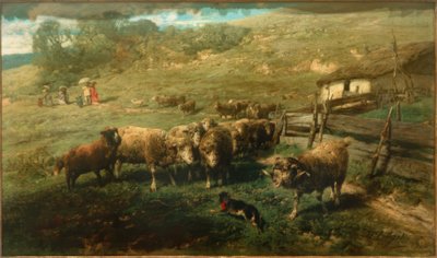Pecore al recinto da Heinrich von Zügel