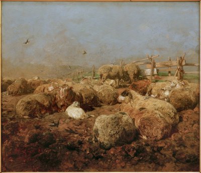 Pecore nel recinto da Heinrich von Zügel