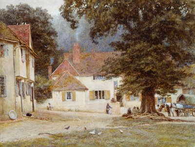 Un carro presso una locanda del villaggio, 1878 da Helen Allingham
