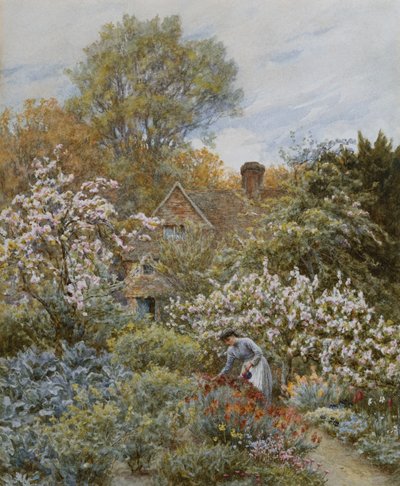 Un giardino in primavera da Helen Allingham