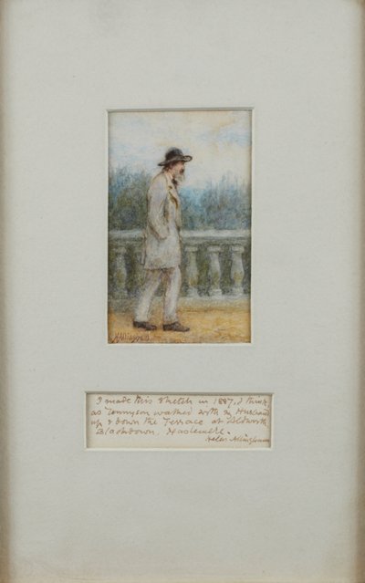 Alfred, Lord Tennyson nel suo giardino da Helen Allingham