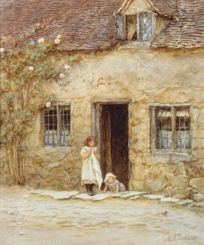 Alla porta del cottage da Helen Allingham