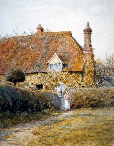 Vicino al Cancello di un Cottage da Helen Allingham