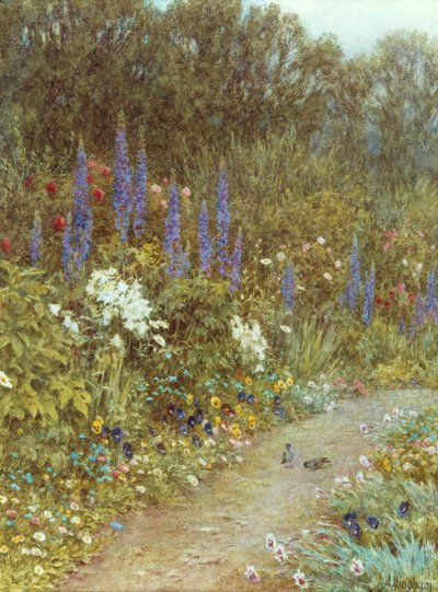 Giardino intorno al suo cottage da Helen Allingham