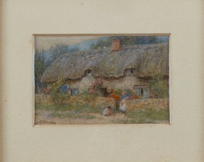 Cottage Grigio con Tetto di Paglia da Helen Allingham