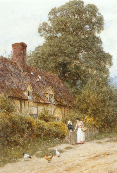Vecchio ufficio postale, Brook, vicino a Witley da Helen Allingham