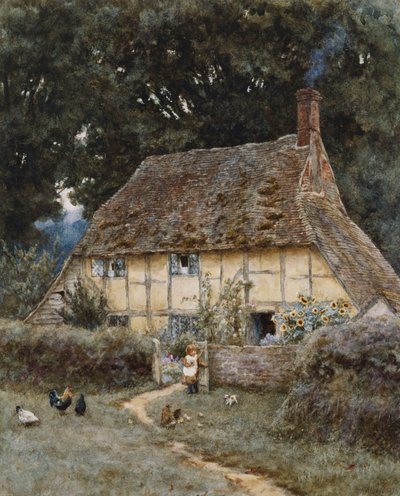 Sulla strada del ruscello, vicino a Witley da Helen Allingham