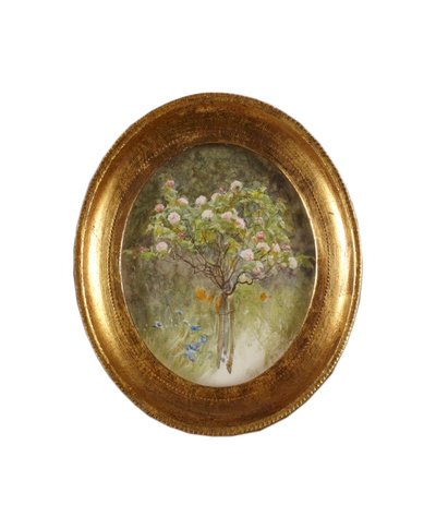 Cespuglio di rose e iris da Helen Allingham