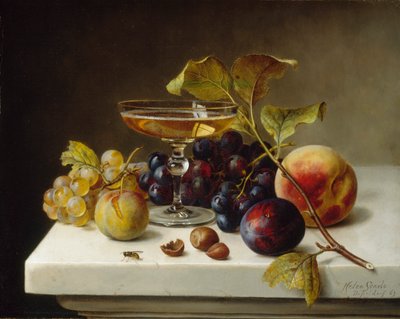 Natura morta con frutta e champagne, 1869 da Helen Searle