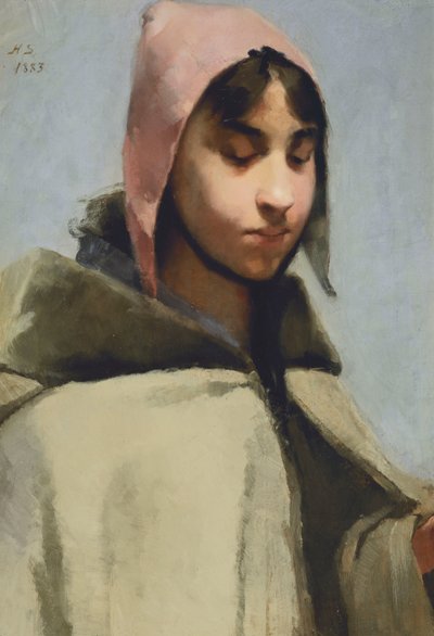 Una giovane ragazza in abito campagnolo francese da Helene Schjerfbeck