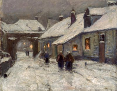 Strada del villaggio invernale da Helmuth Liesegang