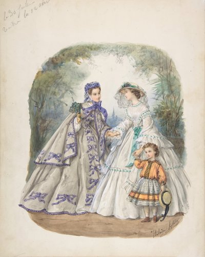 Illustrazione per una rivista di moda francese, ca. 1862 da Heloise Leloir