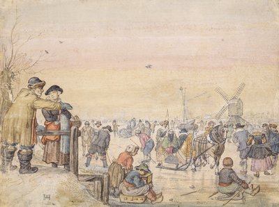 Godendo il Ghiaccio, 1630 da Hendrick Avercamp