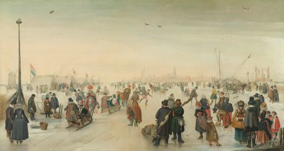 Godendosi il Ghiaccio vicino a una Città da Hendrick Avercamp