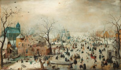 Tedesco: Paesaggio invernale con pattinatori Paesaggio invernale con pattinatori da Hendrick Avercamp