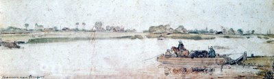 Paesaggio fluviale con traghetto a fune da Hendrick Avercamp