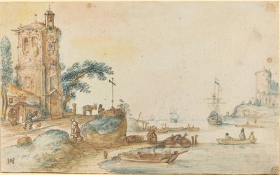 Scena con una torre a sinistra da Hendrick Avercamp