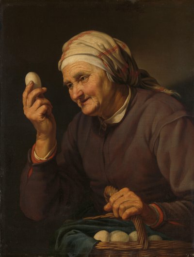 Vecchia che vende uova da Hendrick Bloemaert