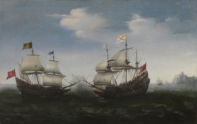 Combattimento navale contro una costa rocciosa, 1627 da Hendrick Cornelisz. Vroom