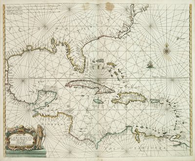 Pascaerte vande Caribische eylanden, vande Barbados tot aende Bocht van Mexico da Hendrick Doncker