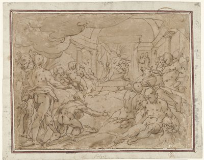 Faetonte chiede ad Apollo il carro del sole da Hendrick Goltzius (school of)