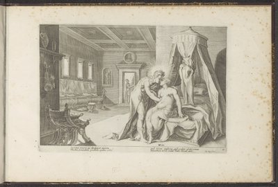 Apollo seduce Leucothea da Hendrick Goltzius (workshop of)