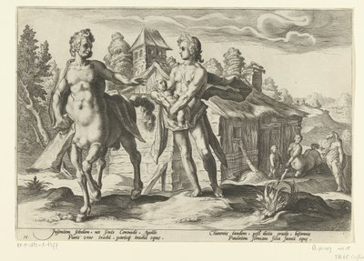 Apollo affida Asclepio a Chirone da Hendrick Goltzius (workshop of)
