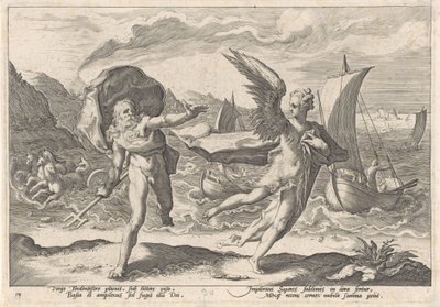 Coronis trasformata in un corvo da Hendrick Goltzius (workshop of)