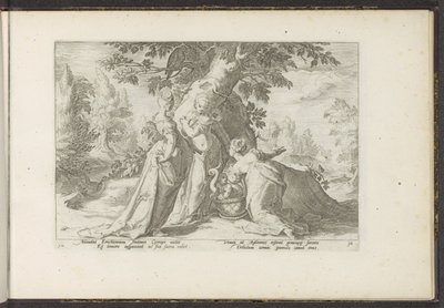 Figlie di Cecrope aprono il cesto di Minerva da Hendrick Goltzius (workshop of)