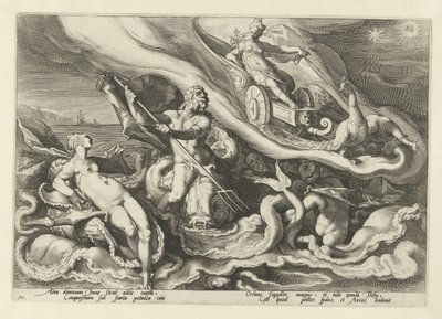Giunone si lamenta con Teti e Oceano (serie Le Metamorfosi di Ovidio) da Hendrick Goltzius (workshop of)
