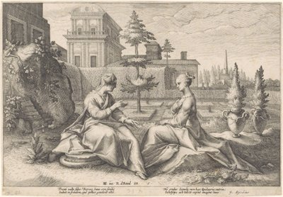 Giunone si avvicina a Semele sotto forma di Beroe (Metamorfosi di Ovidio) da Hendrick Goltzius (workshop of)