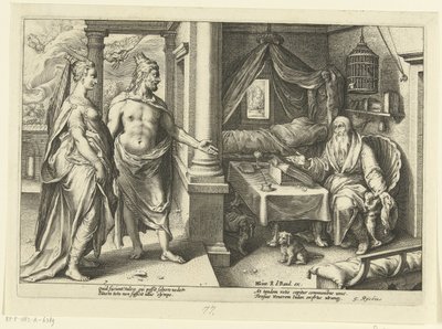 Giunone e Giove consultano Tiresia da Hendrick Goltzius (workshop of)
