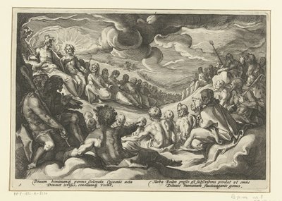 Giove convoca gli dei olimpici (Le metamorfosi di Ovidio) da Hendrick Goltzius (workshop of)