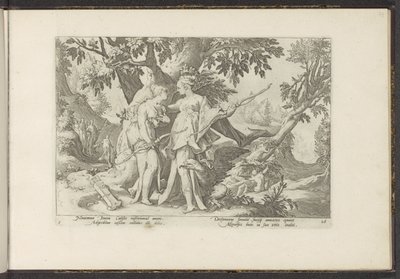 Giove seduce Callisto sotto le sembianze di Diana (serie Metamorfosi di Ovidio) da Hendrick Goltzius (workshop of)