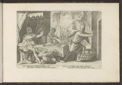 Licaone trasformato in lupo da Hendrick Goltzius (workshop of)